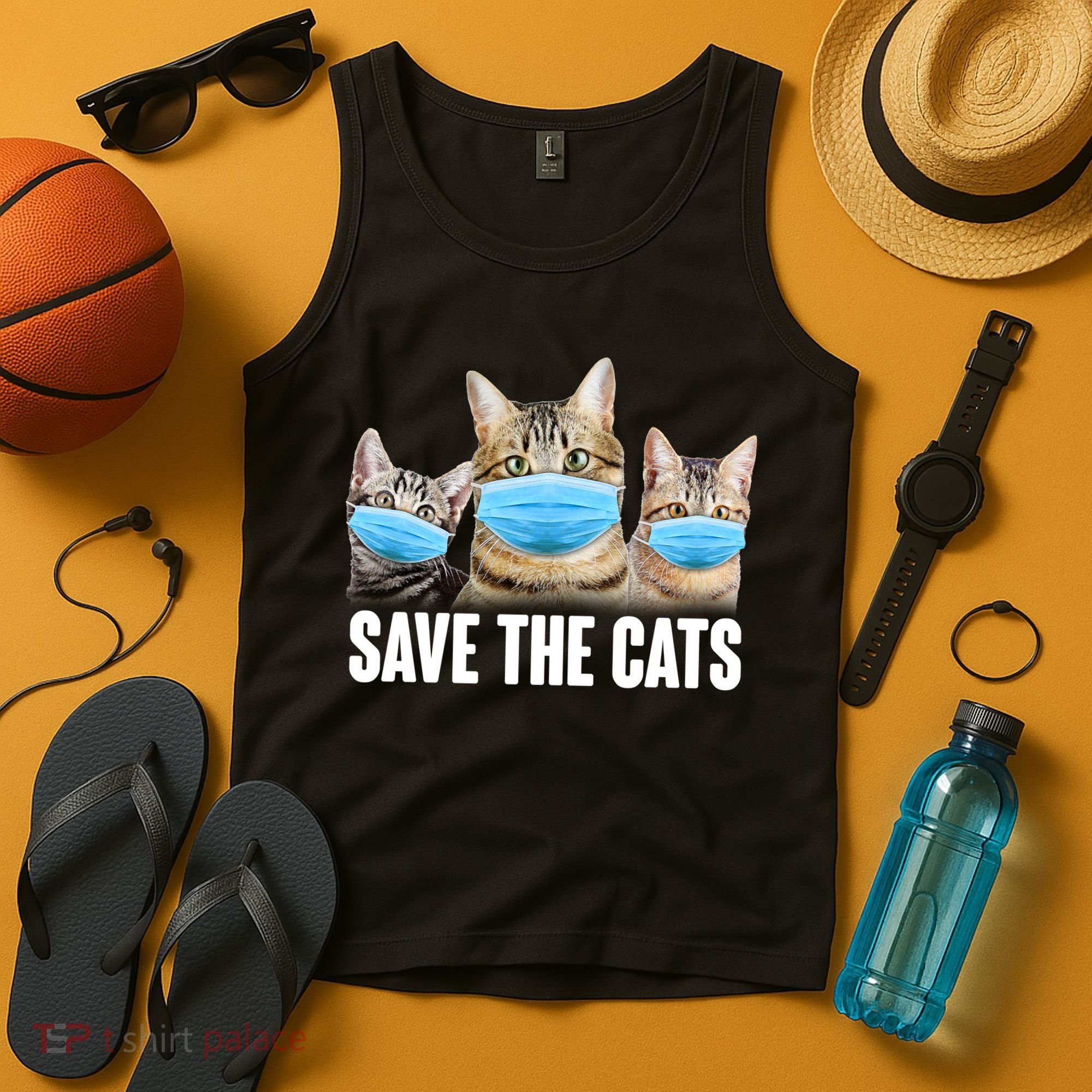 Save The Cats Face Mask Pandemic Tank Top