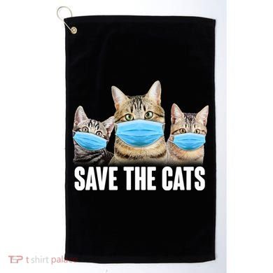 Save The Cats Face Mask Pandemic Golf Towel