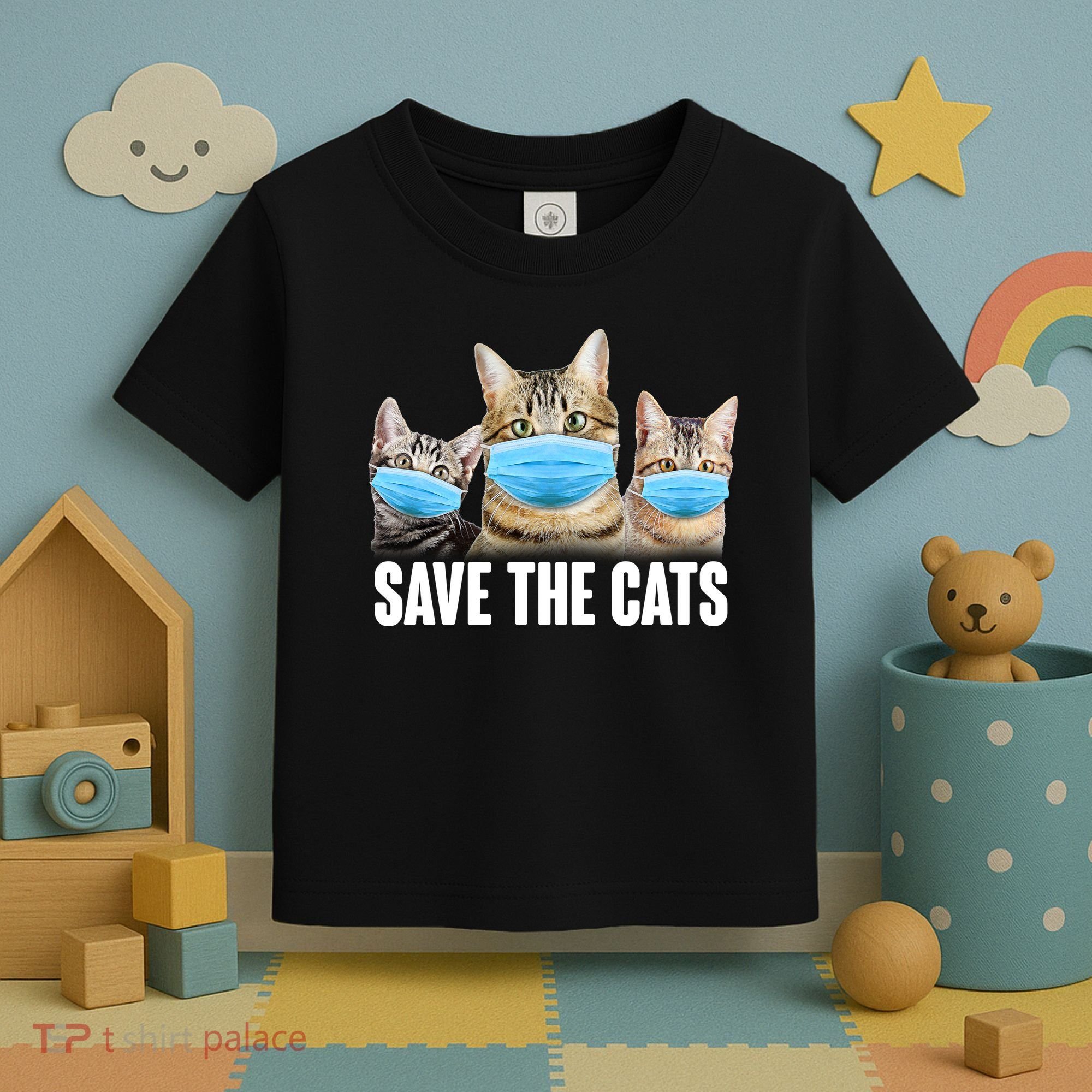 Save The Cats Face Mask Pandemic Toddler T-Shirt