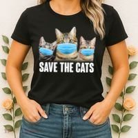 Save The Cats Face Mask Pandemic Women's T-Shirt thumb 2