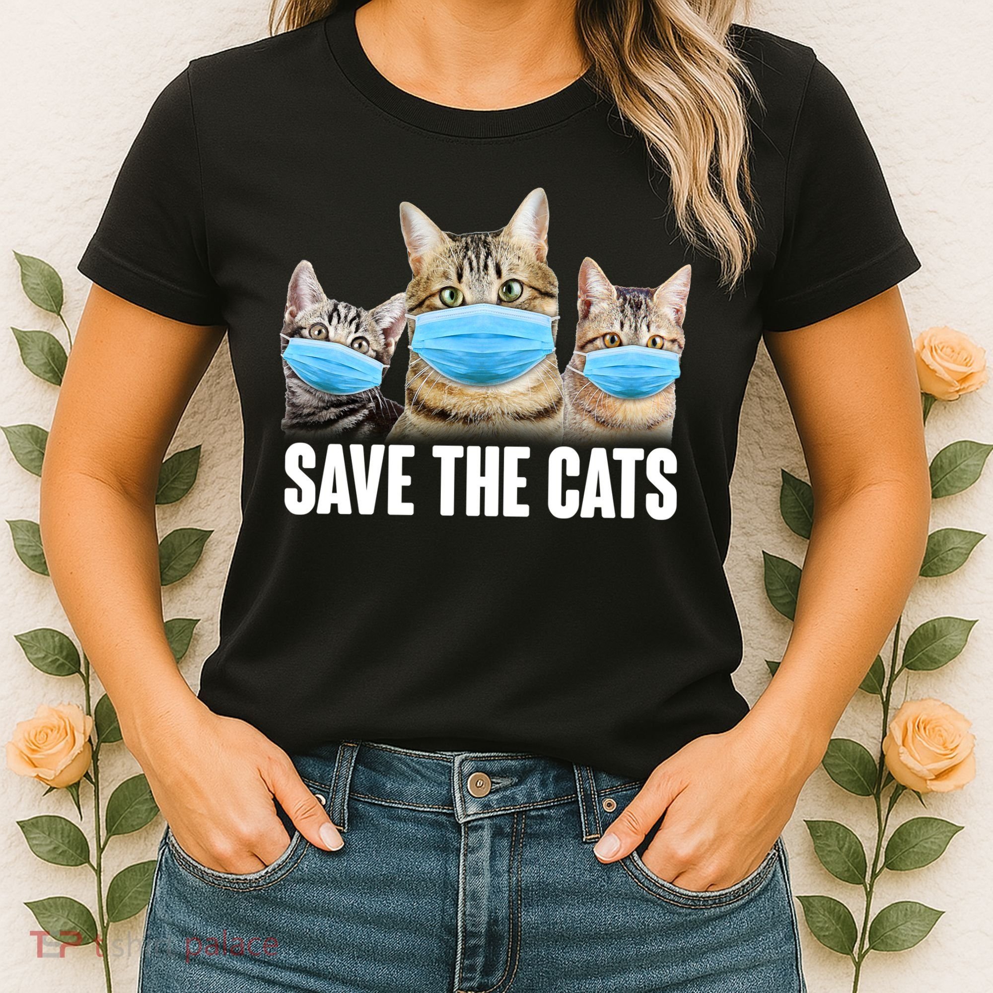 Save The Cats Face Mask Pandemic Women's T-Shirt