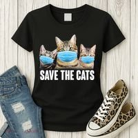Save The Cats Face Mask Pandemic Women's T-Shirt thumb 3