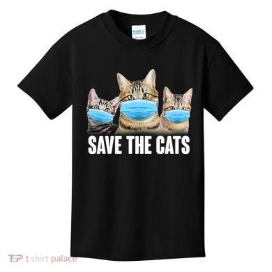Save The Cats Face Mask Pandemic Kids T-Shirt