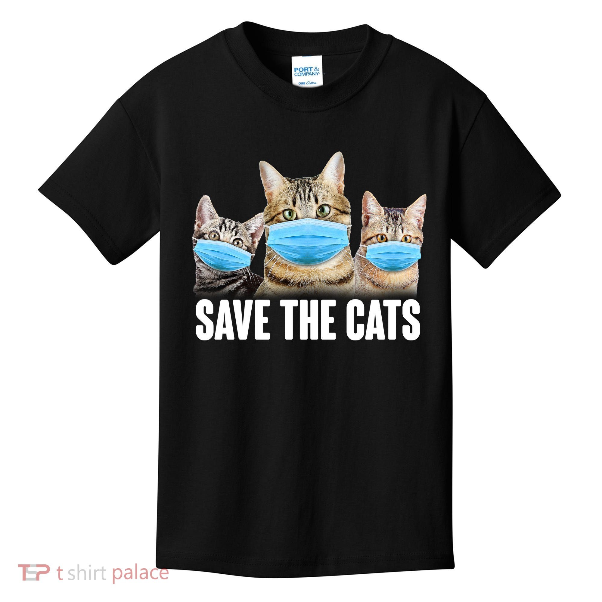 Save The Cats Face Mask Pandemic Kids T-Shirt