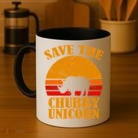 Save The Chubby Unicorn Distressed Sun Coffee Mug thumb 4