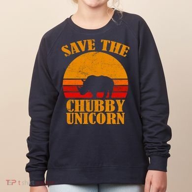 Save The Chubby Unicorn Distressed Sun Women's Sweatshirt
