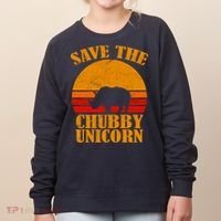 Save The Chubby Unicorn Distressed Sun Women's Sweatshirt thumb 0