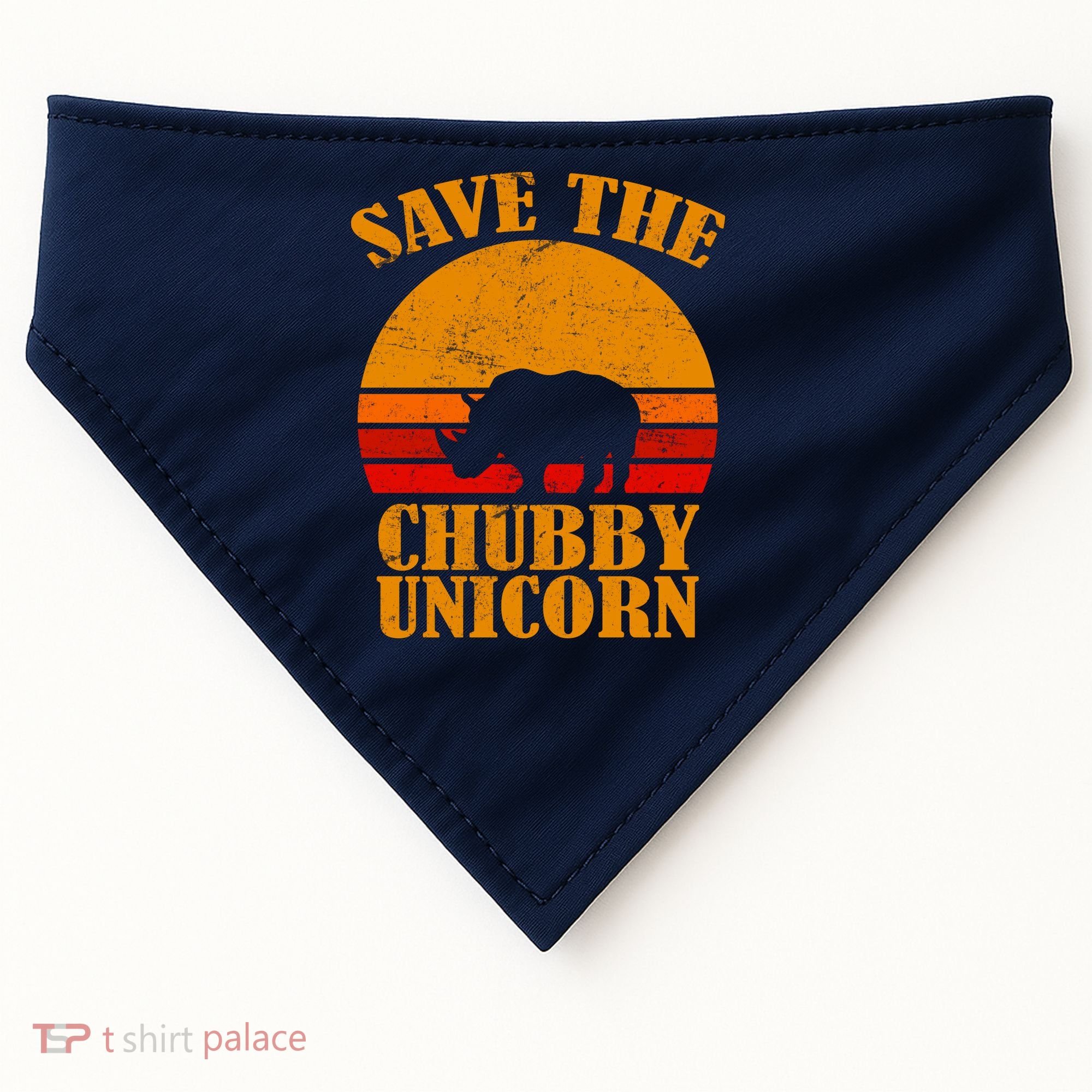 Save The Chubby Unicorn Distressed Sun USA-Made Doggie Bandana