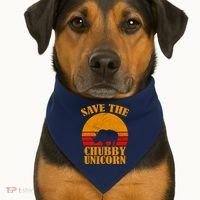 Save The Chubby Unicorn Distressed Sun USA-Made Doggie Bandana thumb 1