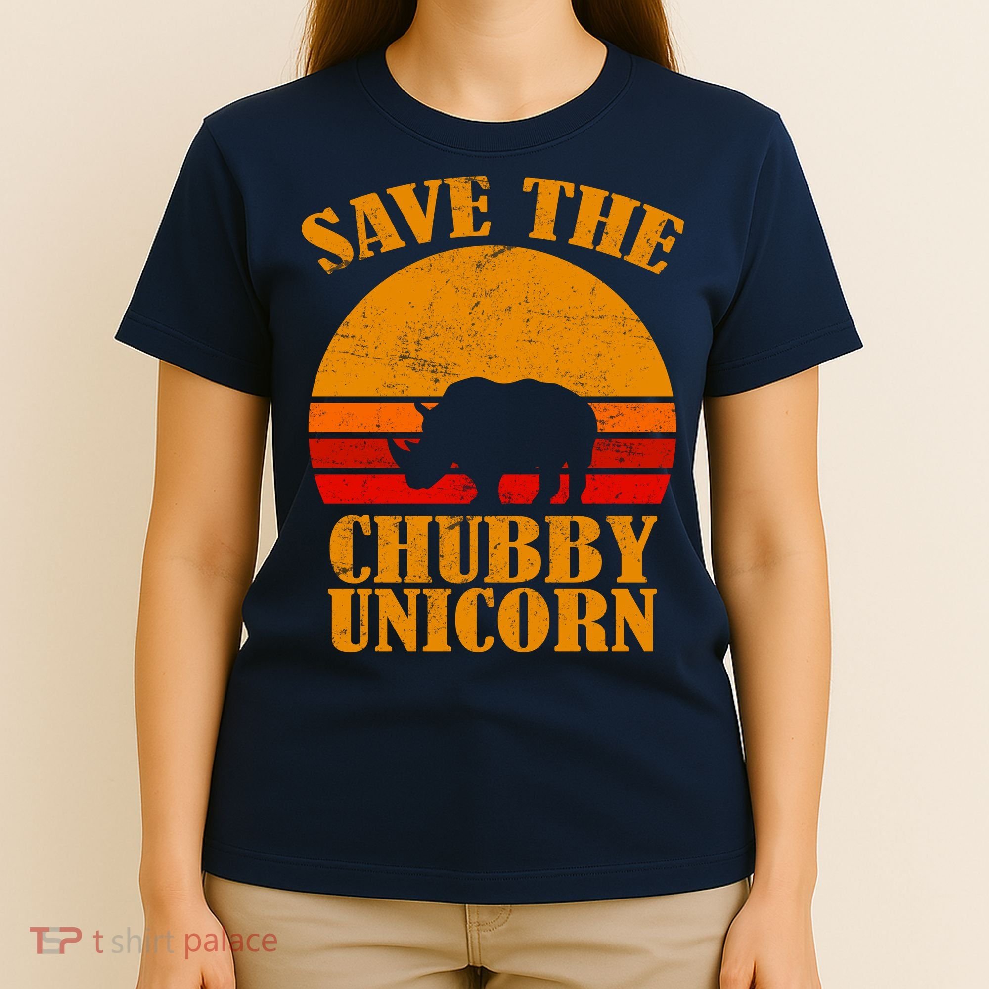 Save The Chubby Unicorn Distressed Sun T-Shirt