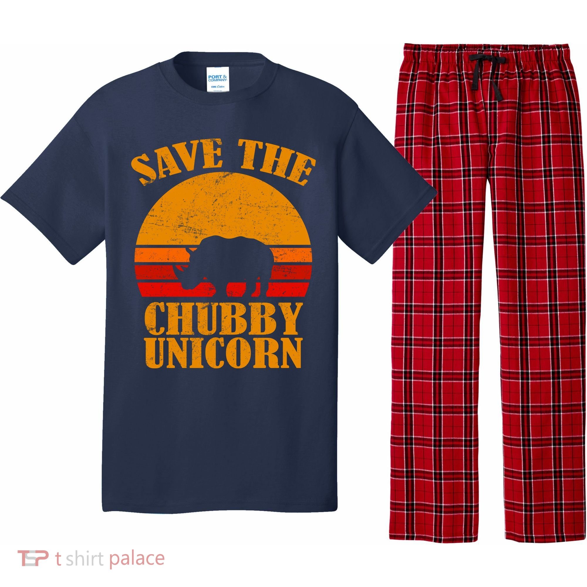 Save The Chubby Unicorn Distressed Sun Pajama Set