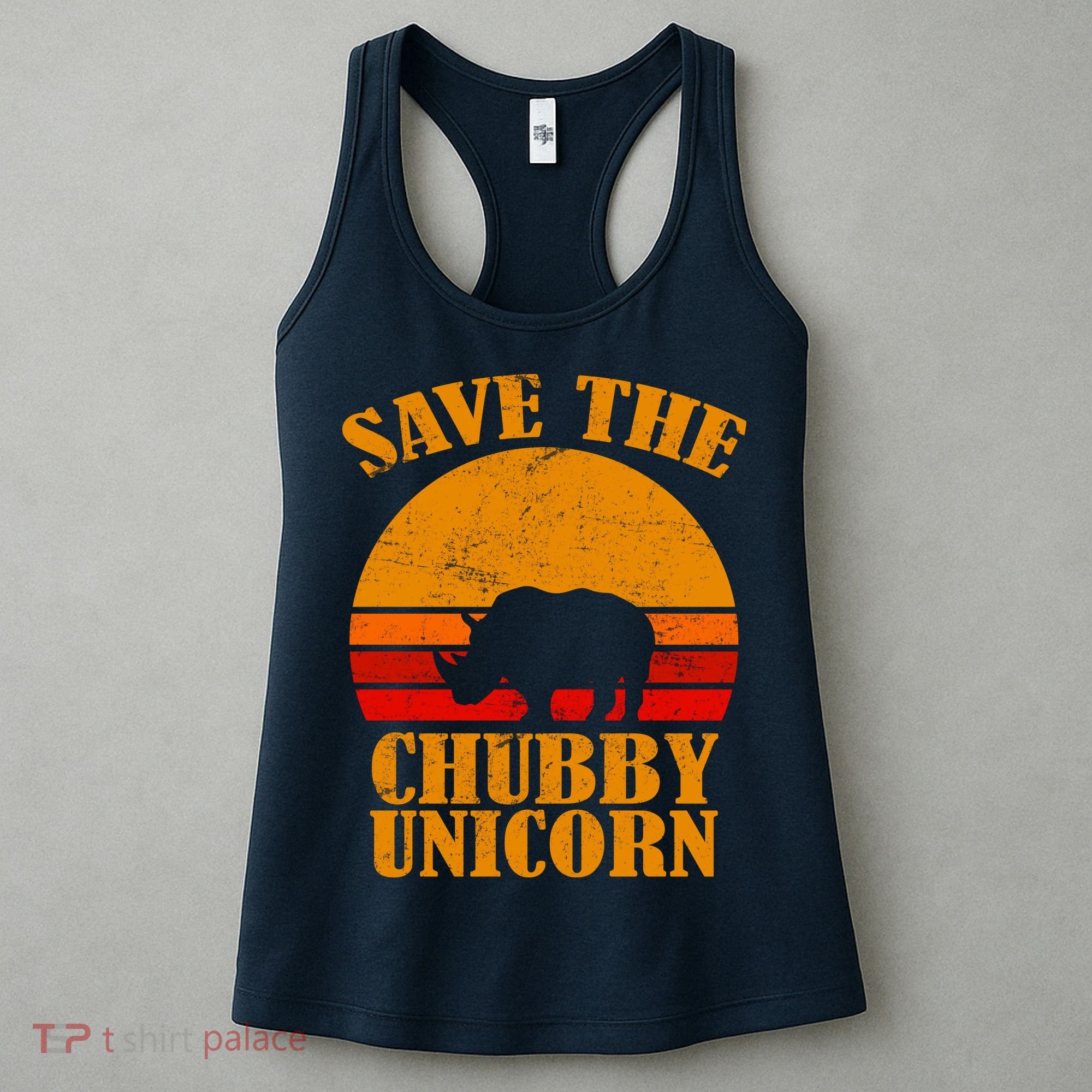 Save The Chubby Unicorn Distressed Sun Women's Tank Top