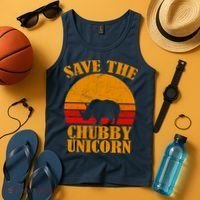 Save The Chubby Unicorn Distressed Sun Tank Top thumb 4