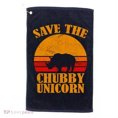 Save The Chubby Unicorn Distressed Sun Golf Towel
