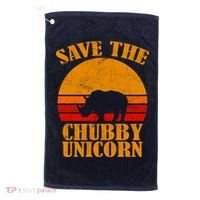 Save The Chubby Unicorn Distressed Sun Golf Towel thumb 0
