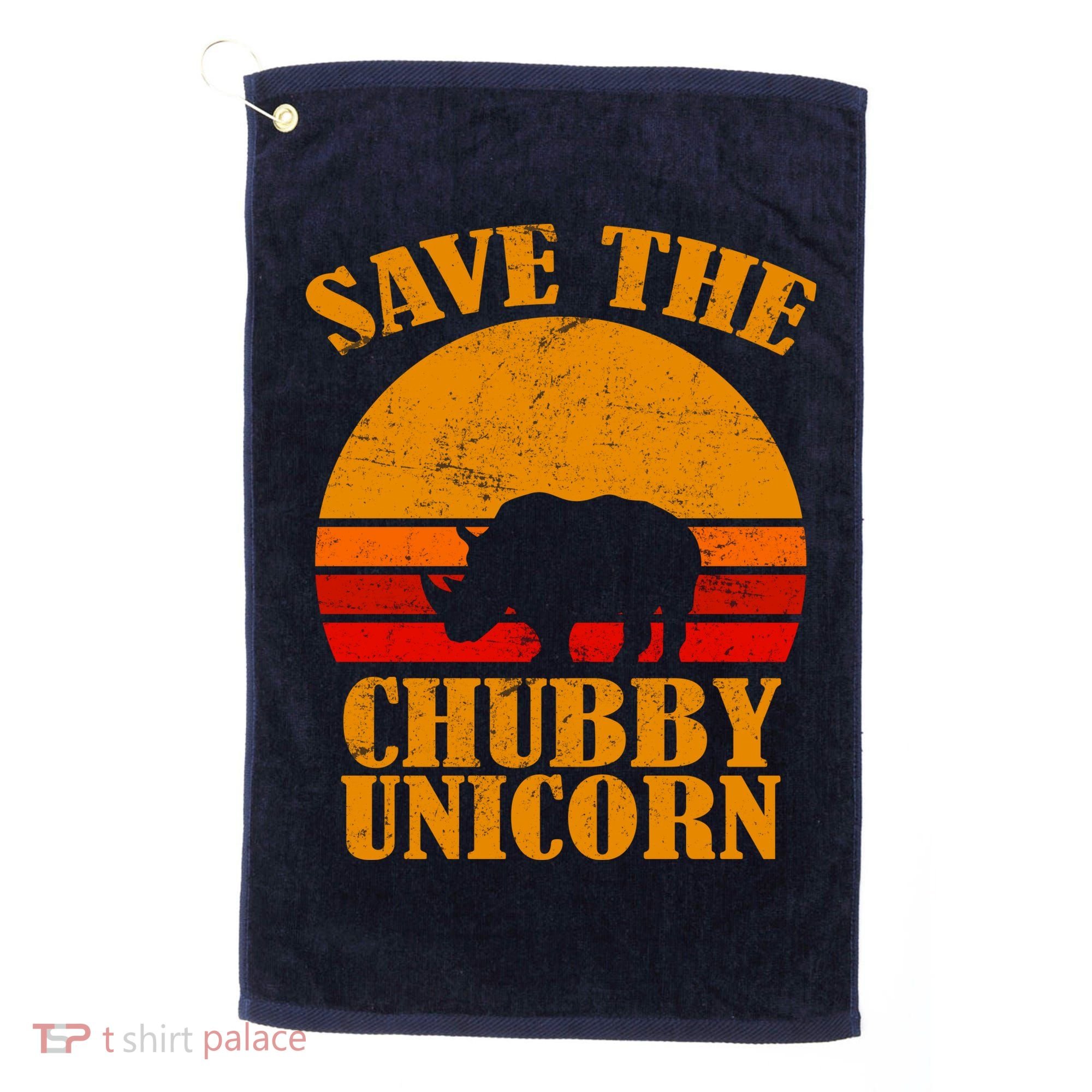 Save The Chubby Unicorn Distressed Sun Golf Towel
