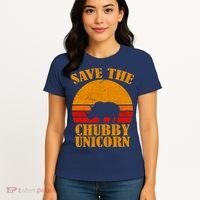 Save The Chubby Unicorn Distressed Sun Women's T-Shirt thumb 4