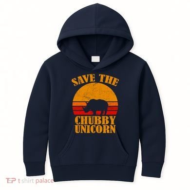 Save The Chubby Unicorn Distressed Sun Kids Hoodie