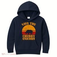 Save The Chubby Unicorn Distressed Sun Kids Hoodie thumb 0
