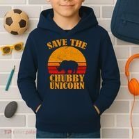 Save The Chubby Unicorn Distressed Sun Kids Hoodie thumb 2