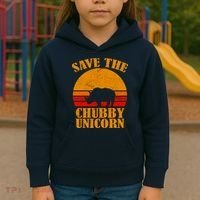 Save The Chubby Unicorn Distressed Sun Kids Hoodie thumb 3