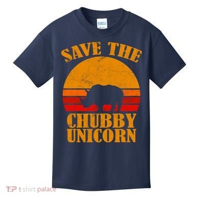 Save The Chubby Unicorn Distressed Sun Kids T-Shirt