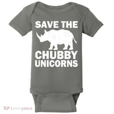 Save The Chubby Unicorns Baby Bodysuit