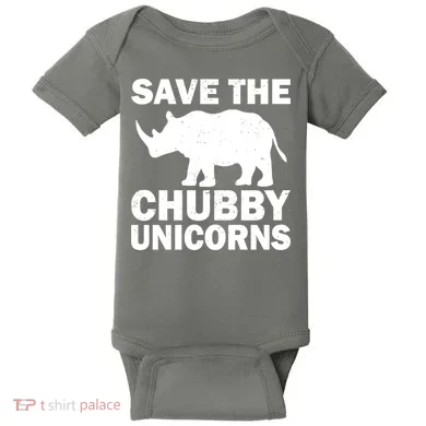 Save The Chubby Unicorns Baby Bodysuit
