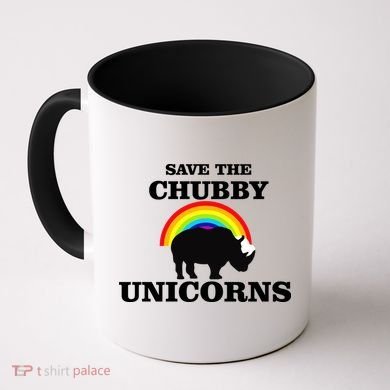 Save The Chubby Unicorns Rainbow Coffee Mug