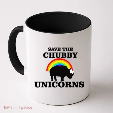Save The Chubby Unicorns Rainbow Coffee Mug