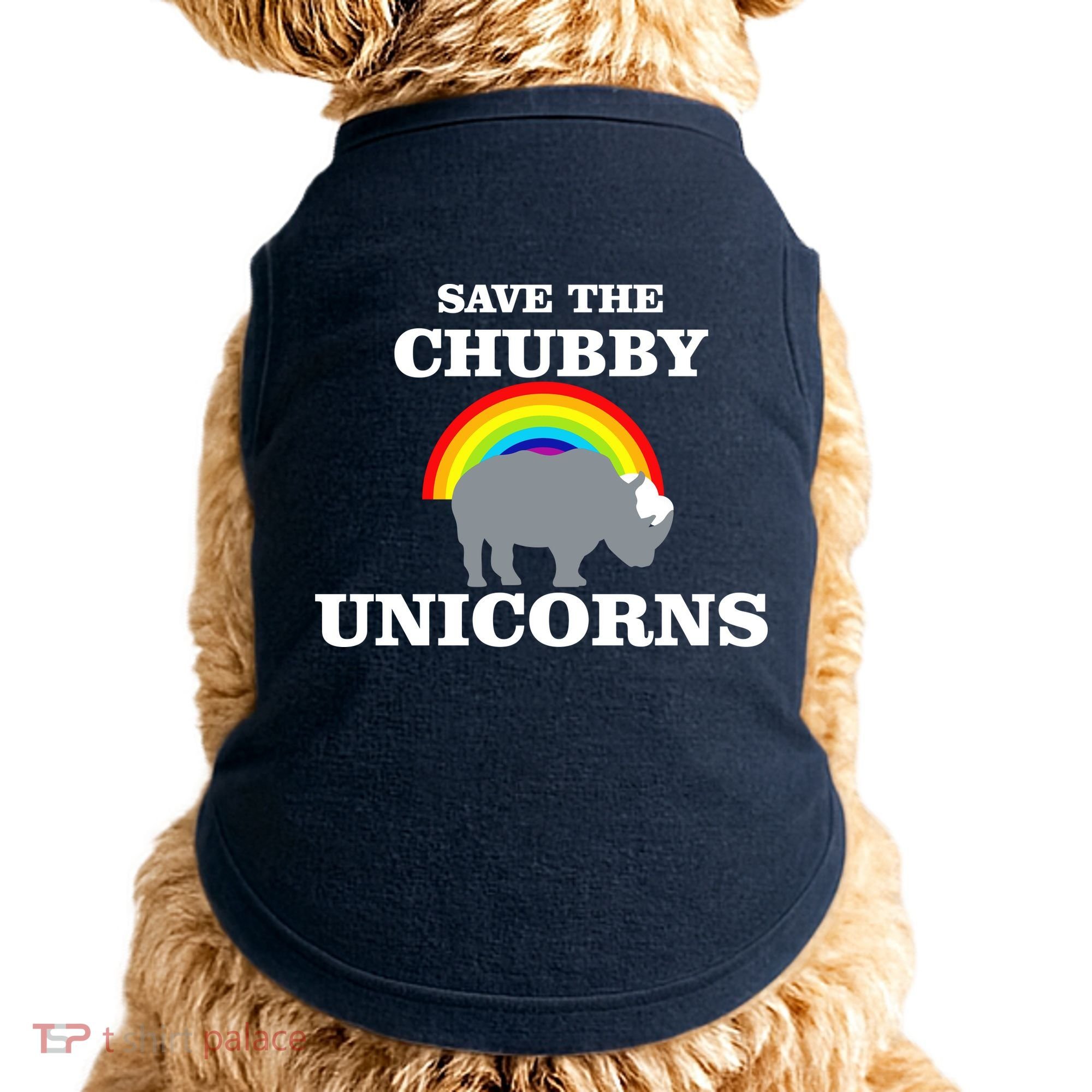 Save The Chubby Unicorns Rainbow Doggie Tank