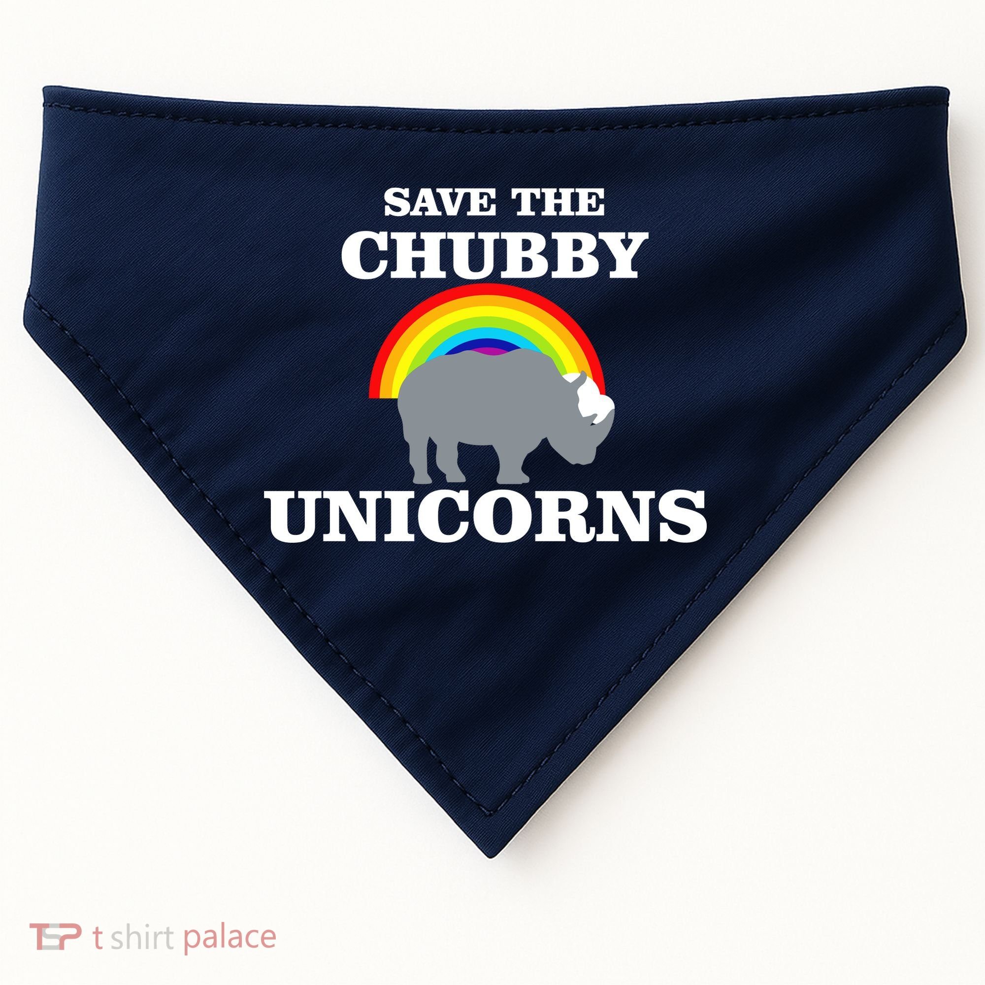 Save The Chubby Unicorns Rainbow USA-Made Doggie Bandana