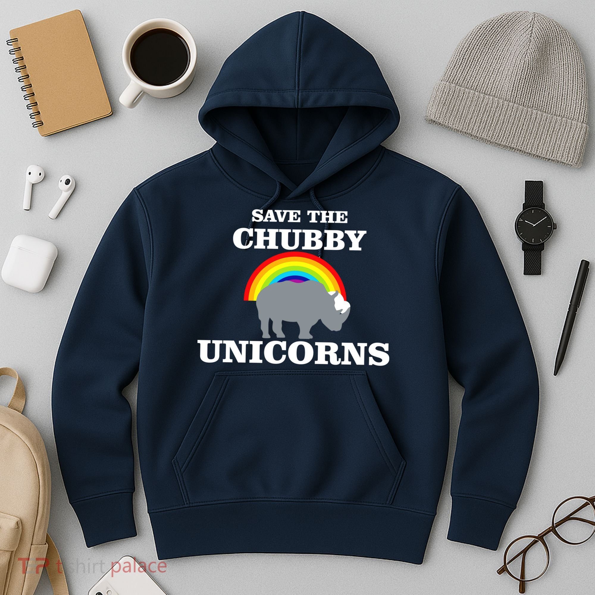 Save The Chubby Unicorns Rainbow Hoodie