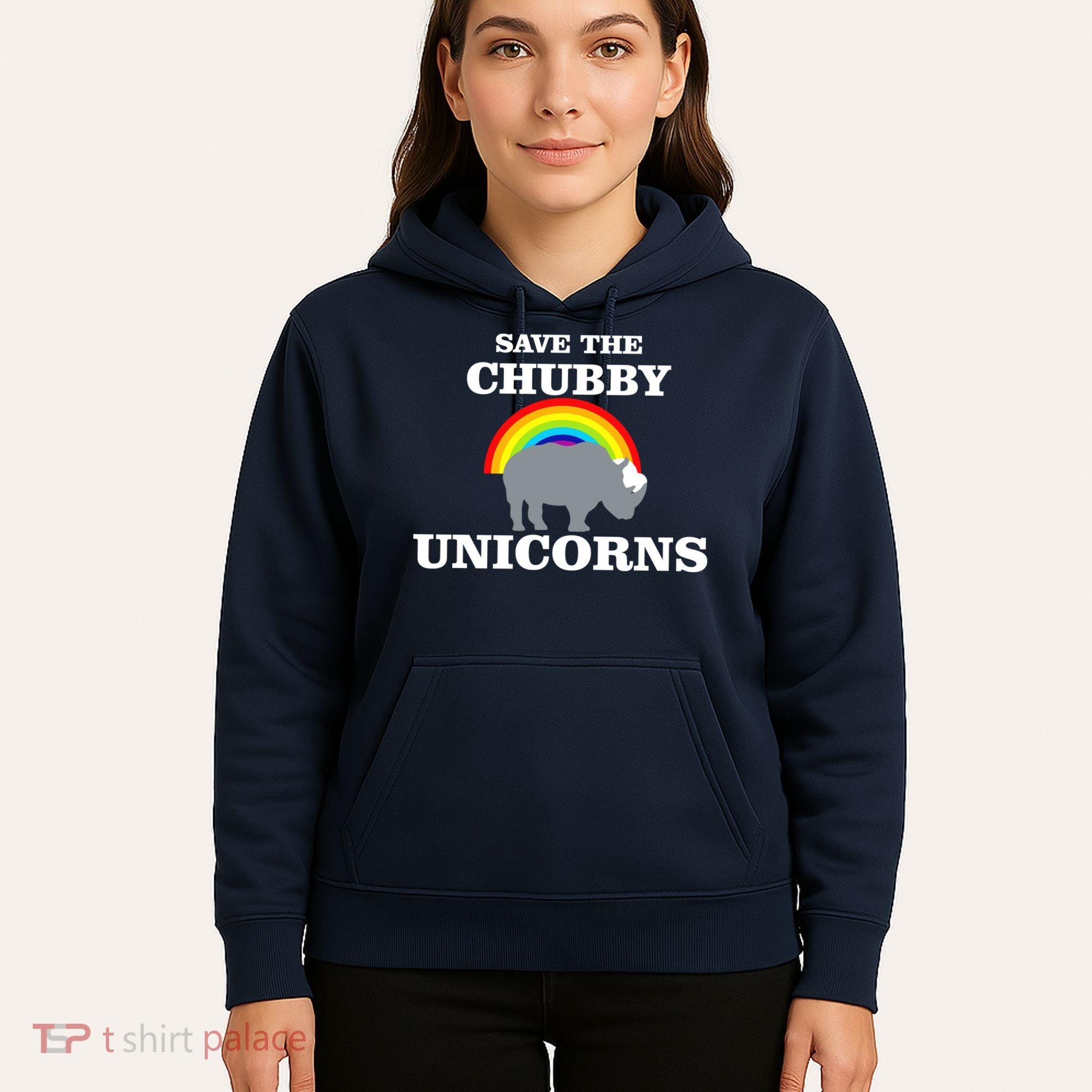 Save The Chubby Unicorns Rainbow Hoodie
