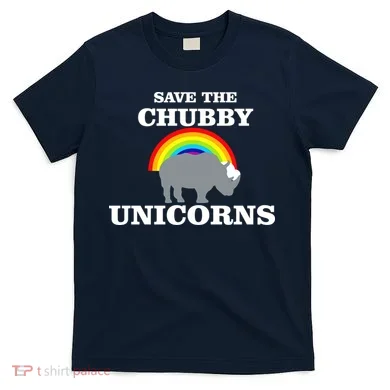 Save The Chubby Unicorns Rainbow T-Shirt