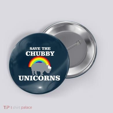 Save The Chubby Unicorns Rainbow Button
