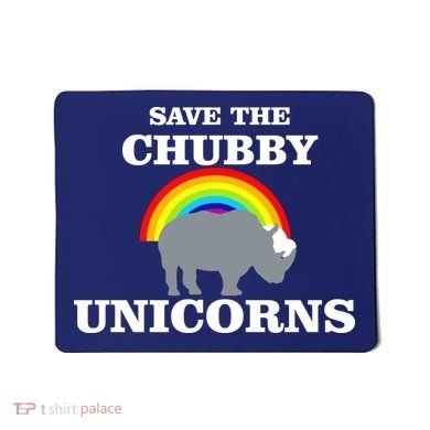 Save The Chubby Unicorns Rainbow Mousepad