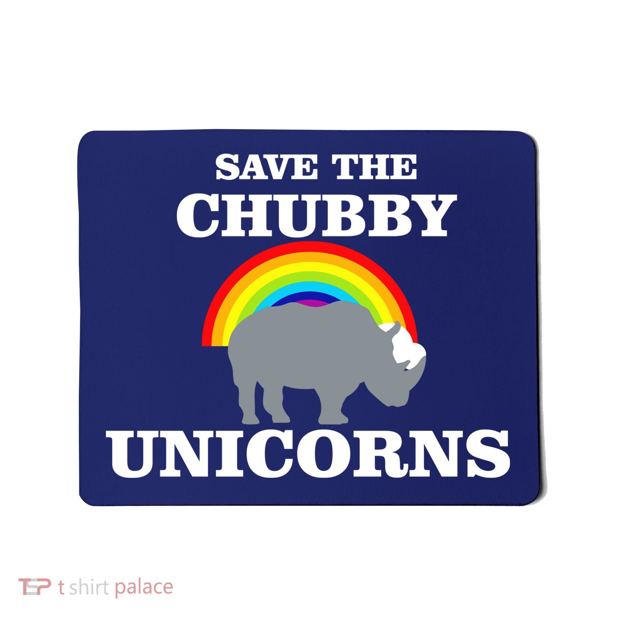 Save The Chubby Unicorns Rainbow Mousepad