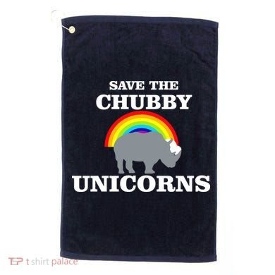 Save The Chubby Unicorns Rainbow Golf Towel