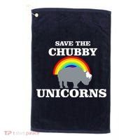 Save The Chubby Unicorns Rainbow Golf Towel thumb 0