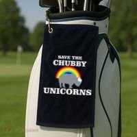 Save The Chubby Unicorns Rainbow Golf Towel thumb 2