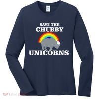 Save The Chubby Unicorns Rainbow Women's Long Sleeve Shirt thumb 0