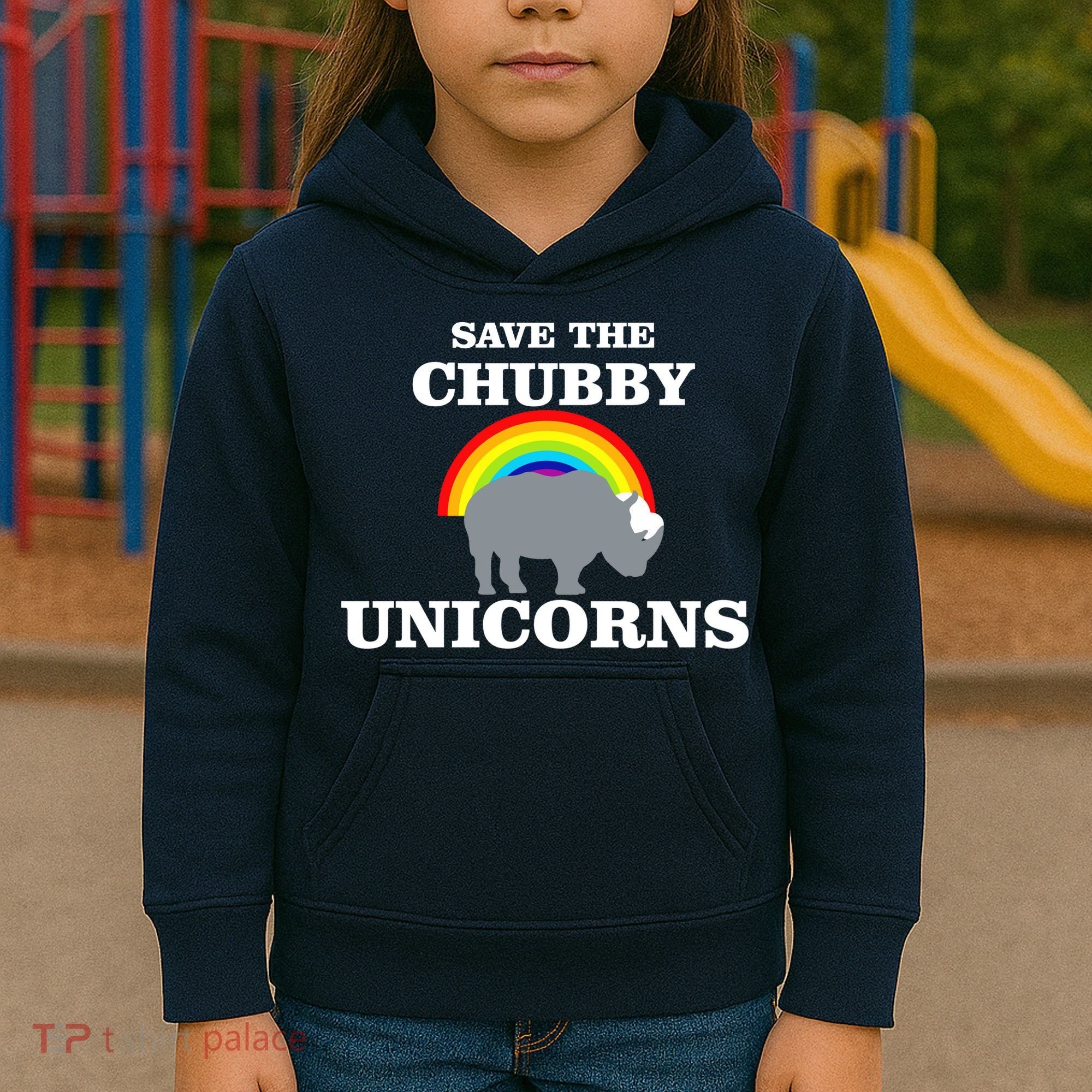Save The Chubby Unicorns Rainbow Kids Hoodie