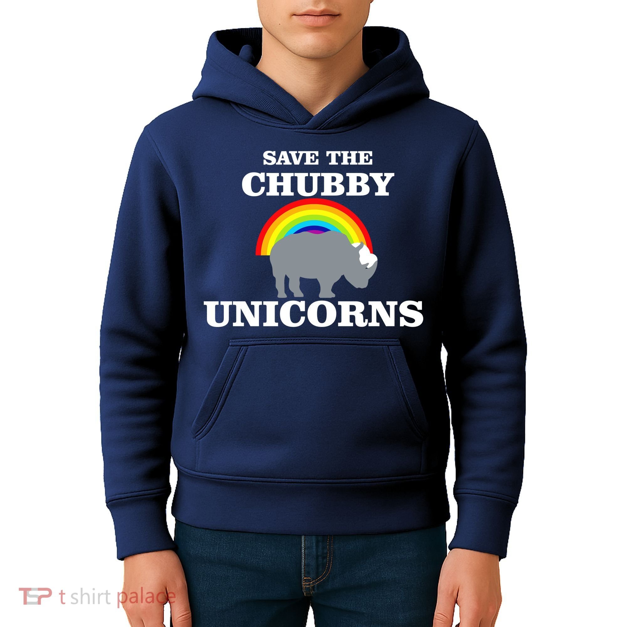 Save The Chubby Unicorns Rainbow Kids Hoodie
