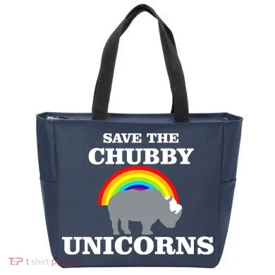 Save The Chubby Unicorns Rainbow Tote Bag