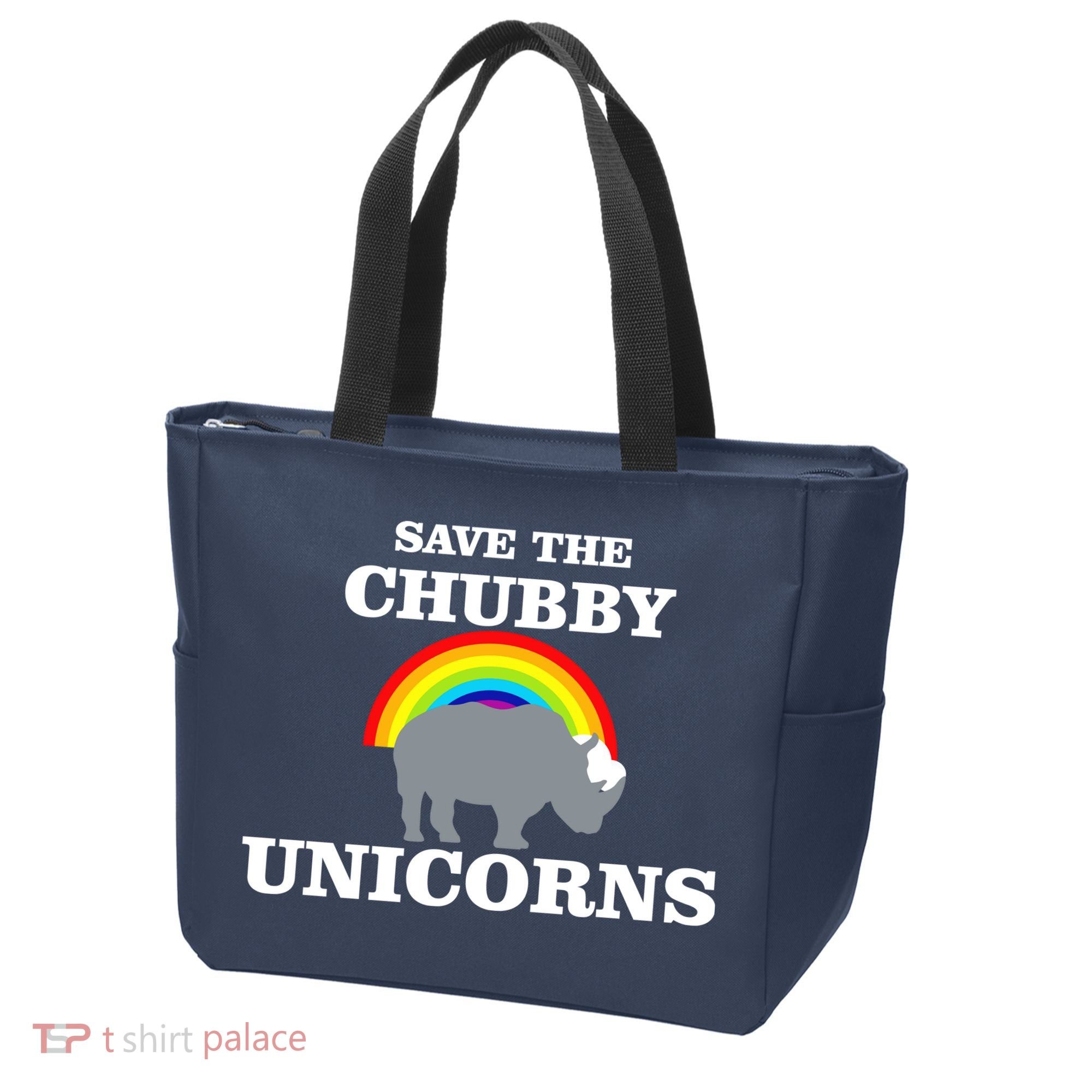 Save The Chubby Unicorns Rainbow Tote Bag