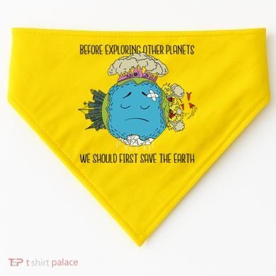 Save The Earth Before Exploring Other Planets USA-Made Doggie Bandana