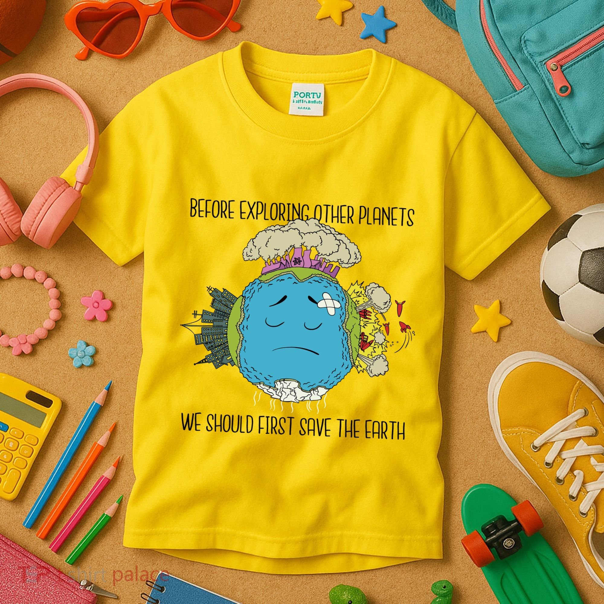 Save The Earth Before Exploring Other Planets Kids T-Shirt