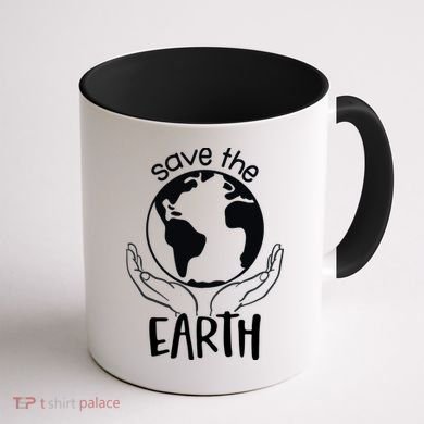 Save The Earth Holding Globe Coffee Mug back