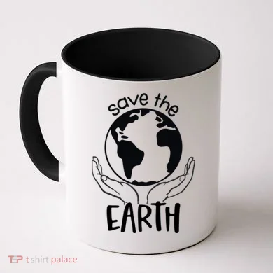 Save The Earth Holding Globe Coffee Mug